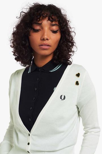 Fred Perry SK3014 Naisten Neuleet Valkoinen | FI 1119GSOL